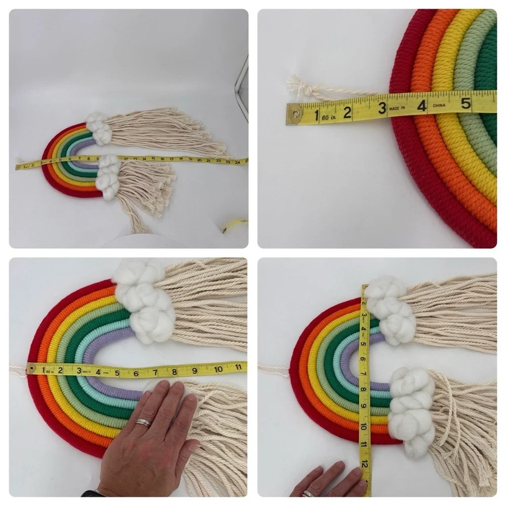 Woven Rainbow Macrame Wall Hanging‎ Cloud Nursery Room Home Bedroom Office Decor